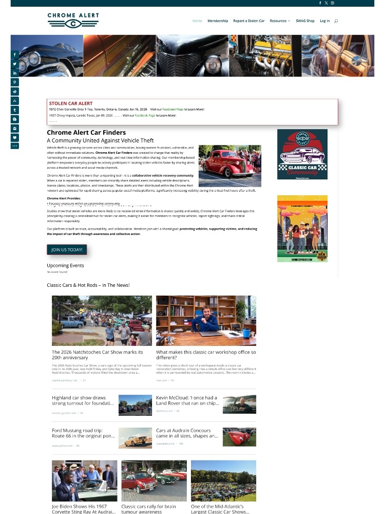 Chrome Alert Car Finders - Membership Community Website